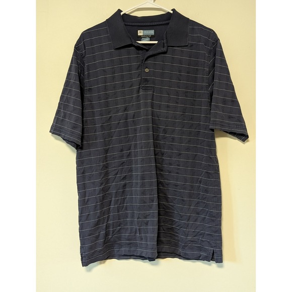 Jos. A. Bank Other - Jos. A. Bank Leadbetter Golf Mens Medium Navy Blue Striped Polo Shirt M